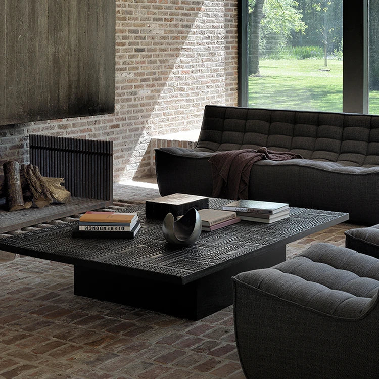 チーク製センターテーブル | シンプルで洗練されたデザイン | モダンリビングに最適 hsxz-2196