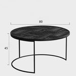 チーク材使用!スタイリッシュなデザインのセンターテーブル【彫刻模様】 hsxz-2197