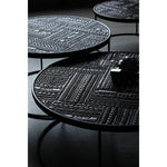 チーク材使用!スタイリッシュなデザインのセンターテーブル【彫刻模様】 hsxz-2197