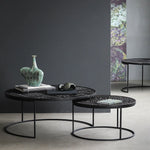 チーク材使用!スタイリッシュなデザインのセンターテーブル【彫刻模様】 hsxz-2197