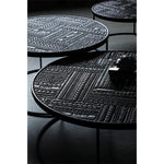 チーク材使用!スタイリッシュなデザインのセンターテーブル【彫刻模様】 hsxz-2197