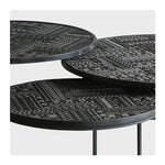 チーク材使用!スタイリッシュなデザインのセンターテーブル【彫刻模様】 hsxz-2197