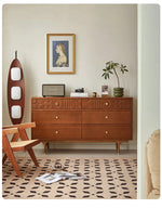 チェリー材を使用したモダンデザインのキャビネット - 優雅な彫刻ディテール付き、収納力抜群! hsxz-2200