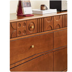 チェリー材を使用したモダンデザインのキャビネット - 優雅な彫刻ディテール付き、収納力抜群! hsxz-2200