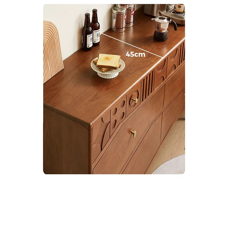 チェリー材を使用したモダンデザインのキャビネット - 優雅な彫刻ディテール付き、収納力抜群! hsxz-2200