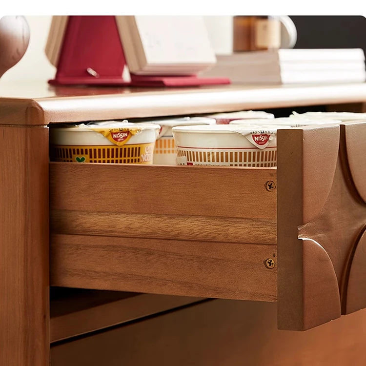 チェリー材を使用したモダンデザインのキャビネット - 優雅な彫刻ディテール付き、収納力抜群! hsxz-2200