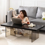 モダンなリビングに最適!パイン素材×アクリル脚のセンターテーブル hsyj-2284