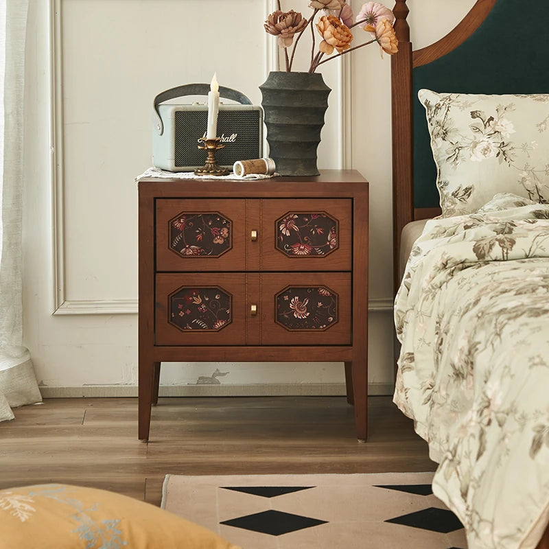 ナイトテーブル アッシュ材 多層板製 収納力抜群 おしゃれなデザイン 寝室に最適 hsysg-4966