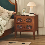 ナイトテーブル アッシュ材 多層板製 収納力抜群 おしゃれなデザイン 寝室に最適 hsysg-4966