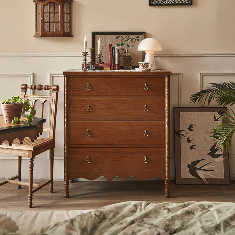 アッシュ材使用 シンプルでスタイリッシュなキャビネット 四段収納タンス 家具のデザインと機能性を兼ね備えた一品 hsysg-4968