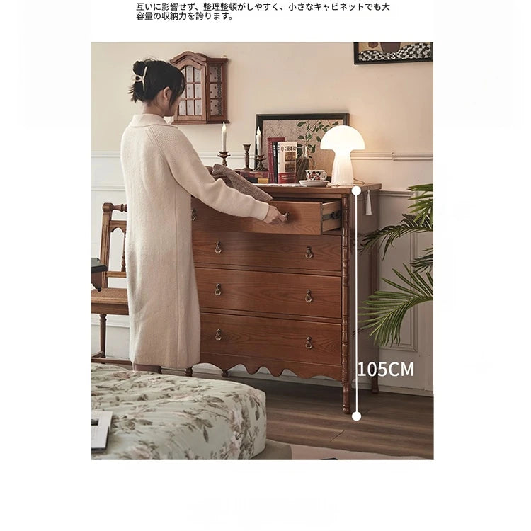 アッシュ材使用 シンプルでスタイリッシュなキャビネット 四段収納タンス 家具のデザインと機能性を兼ね備えた一品 hsysg-4968