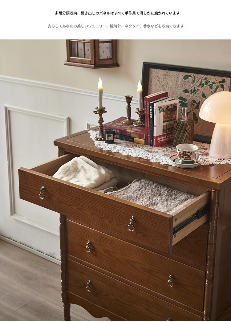 アッシュ材使用 シンプルでスタイリッシュなキャビネット 四段収納タンス 家具のデザインと機能性を兼ね備えた一品 hsysg-4968