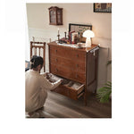 アッシュ材使用 シンプルでスタイリッシュなキャビネット 四段収納タンス 家具のデザインと機能性を兼ね備えた一品 hsysg-4968