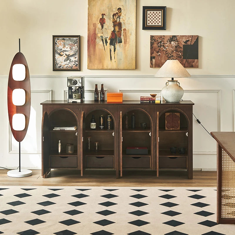 アッシュ材キャビネット - シンプルモダンなデザイン、多層板仕上げでスタイリッシュな収納を実現! hsysg-4969