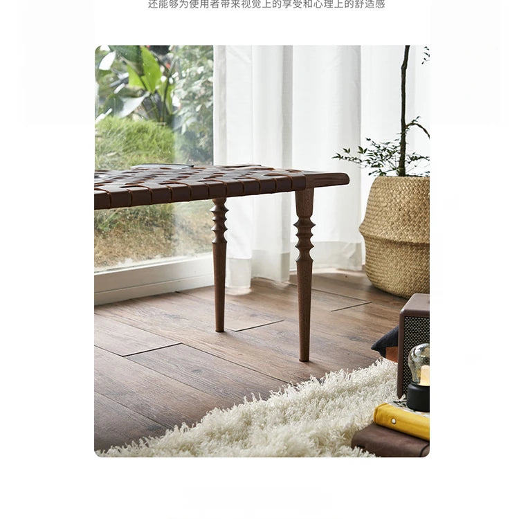 アッシュ材と合成皮革のスタイリッシュなスツール|インテリアを引き立てる上質なデザイン hsysg-4970