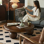 アッシュ材センターテーブル|丸型デザインでおしゃれなリビングを演出|モダンインテリア必見 hsysg-4971