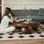 アッシュ材センターテーブル|丸型デザインでおしゃれなリビングを演出|モダンインテリア必見 hsysg-4971