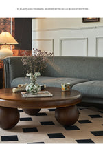 アッシュ材センターテーブル|丸型デザインでおしゃれなリビングを演出|モダンインテリア必見 hsysg-4971