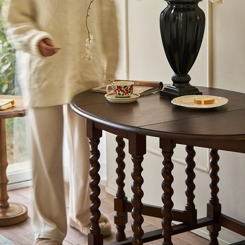 アンティークスタイルのアッシュ材テーブル - おしゃれで実用的なダイニングテーブル hsysg-4973