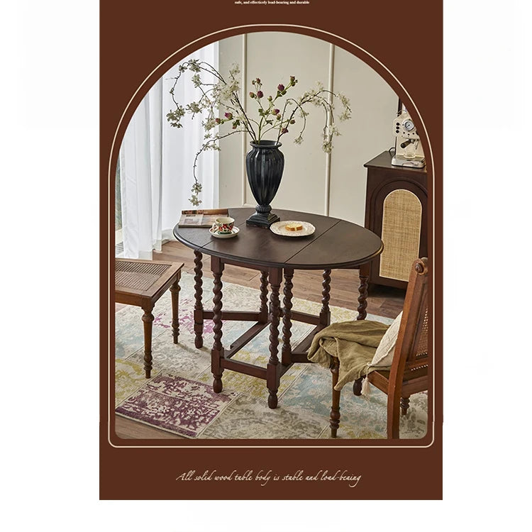 アンティークスタイルのアッシュ材テーブル - おしゃれで実用的なダイニングテーブル hsysg-4973