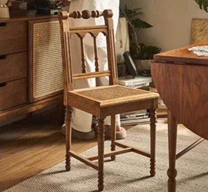 アッシュ材とラタンの優雅なチェア | シンプルでスタイリッシュなデザイン | リビングやダイニングに最適な家具 hsysg-4974