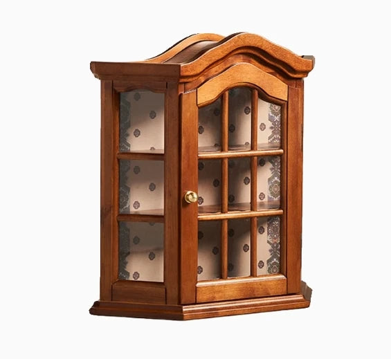 アッシュ材キャビネット ガラス扉付き おしゃれな収納飾り棚 インテリアに最適 hsysg-4975