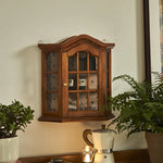 アッシュ材キャビネット ガラス扉付き おしゃれな収納飾り棚 インテリアに最適 hsysg-4975