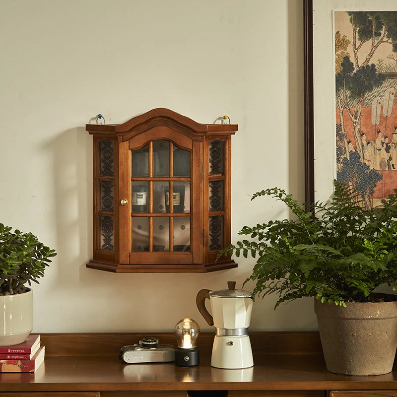 アッシュ材キャビネット ガラス扉付き おしゃれな収納飾り棚 インテリアに最適 hsysg-4975