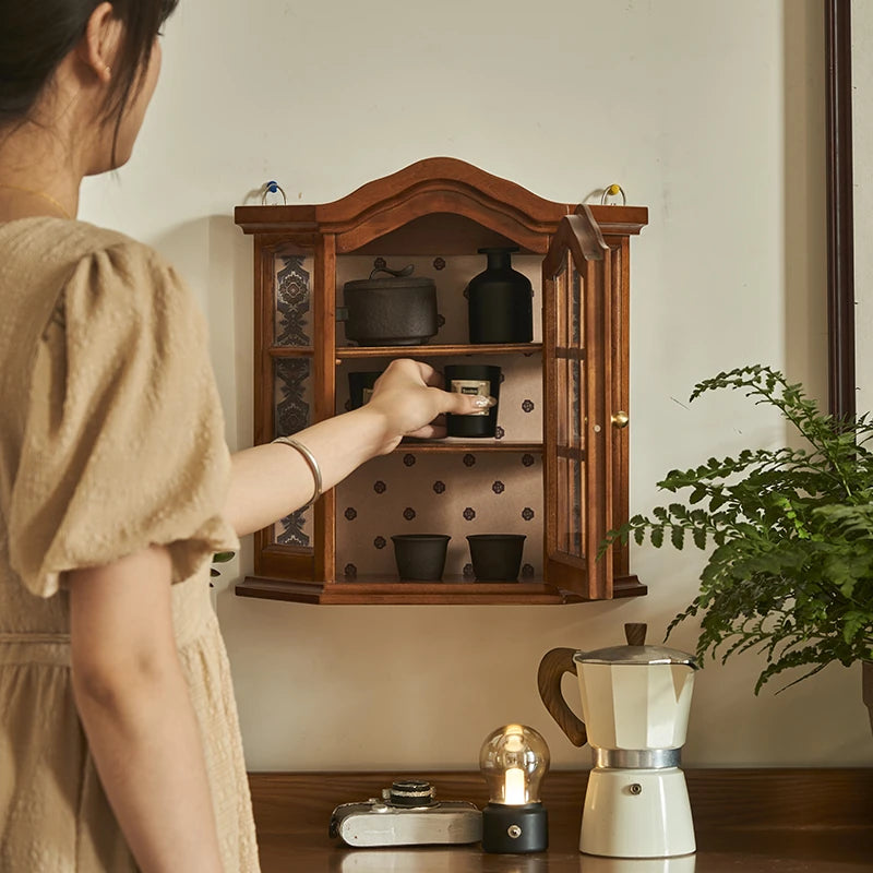 アッシュ材キャビネット ガラス扉付き おしゃれな収納飾り棚 インテリアに最適 hsysg-4975