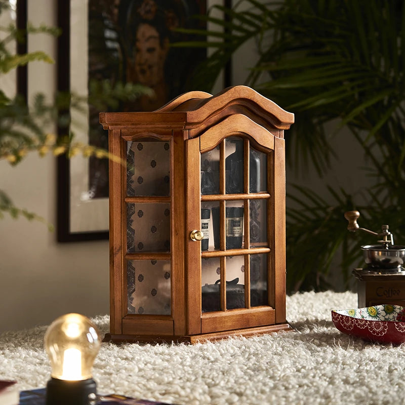 アッシュ材キャビネット ガラス扉付き おしゃれな収納飾り棚 インテリアに最適 hsysg-4975