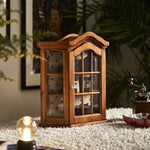 アッシュ材キャビネット ガラス扉付き おしゃれな収納飾り棚 インテリアに最適 hsysg-4975