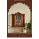 アッシュ材キャビネット ガラス扉付き おしゃれな収納飾り棚 インテリアに最適 hsysg-4975