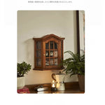 アッシュ材キャビネット ガラス扉付き おしゃれな収納飾り棚 インテリアに最適 hsysg-4975