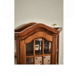 アッシュ材キャビネット ガラス扉付き おしゃれな収納飾り棚 インテリアに最適 hsysg-4975