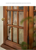 アッシュ材キャビネット ガラス扉付き おしゃれな収納飾り棚 インテリアに最適 hsysg-4975