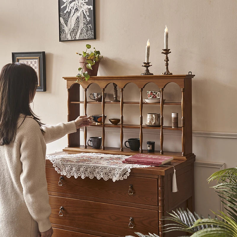 アッシュ材使用!オシャレなラック 収納力抜群のディスプレイシェルフ hsysg-4977