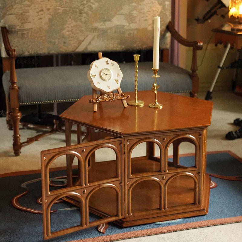 アッシュ材のスタイリッシュなセンターテーブル|六角形デザインでおしゃれなリビング空間を演出! hsysg-4980