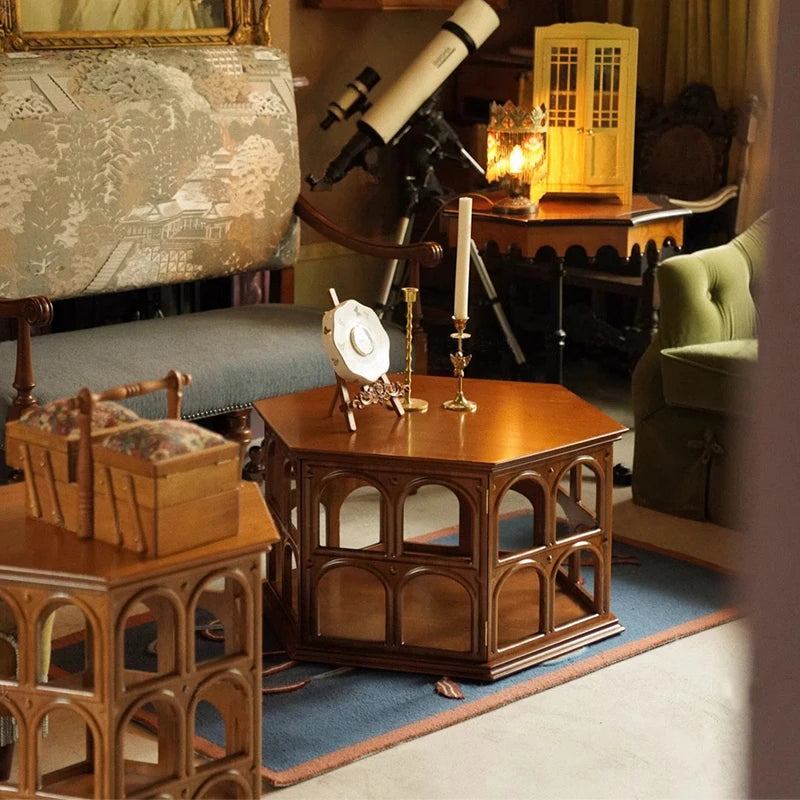 アッシュ材のスタイリッシュなセンターテーブル|六角形デザインでおしゃれなリビング空間を演出! hsysg-4980