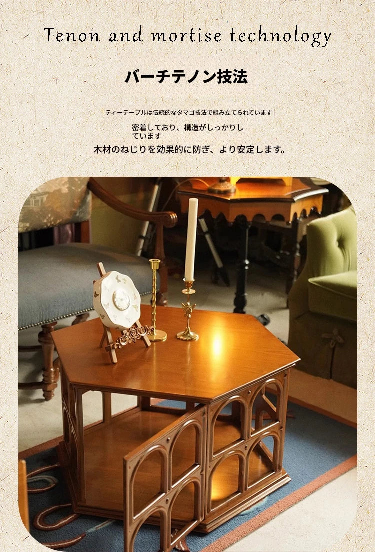 アッシュ材のスタイリッシュなセンターテーブル|六角形デザインでおしゃれなリビング空間を演出! hsysg-4980