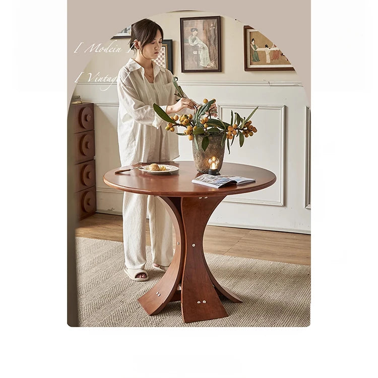 アッシュ材の丸型テーブル - モダンなデザインでおしゃれなリビング空間を演出! hsysg-4981