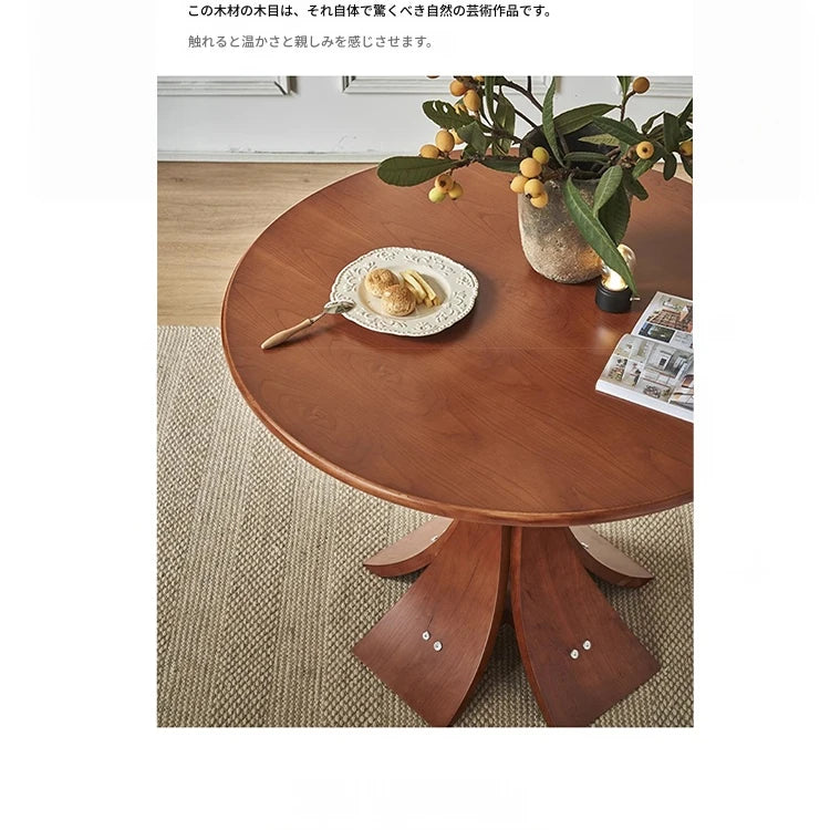 アッシュ材の丸型テーブル - モダンなデザインでおしゃれなリビング空間を演出! hsysg-4981