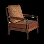 アッシュ材使用のクラシックチェア|PUレザー&綿麻クッション付き|デザイン性抜群のリビング家具 hsysg-4983