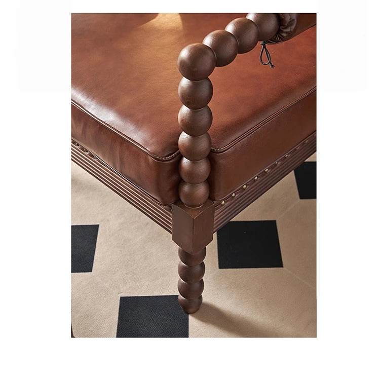 アッシュ材使用のクラシックチェア|PUレザー&綿麻クッション付き|デザイン性抜群のリビング家具 hsysg-4983