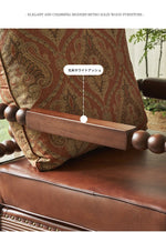 アッシュ材使用のクラシックチェア|PUレザー&綿麻クッション付き|デザイン性抜群のリビング家具 hsysg-4983