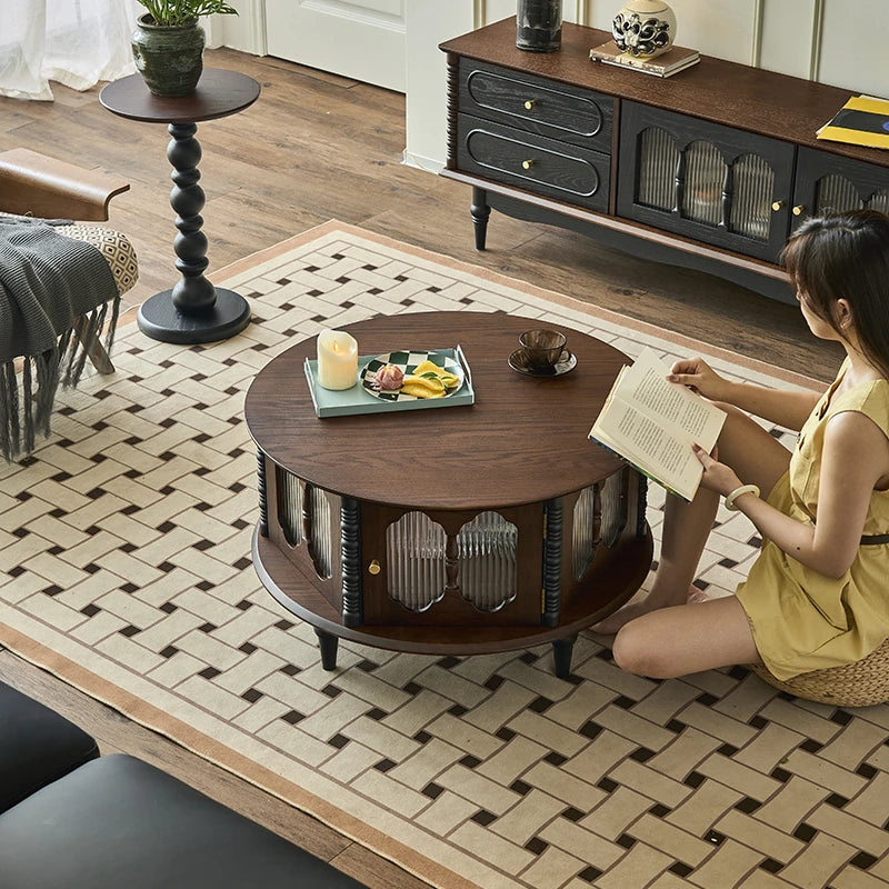 アッシュ材ガラス製センターテーブル|おしゃれなデザインでリビングを彩る! hsysg-4984