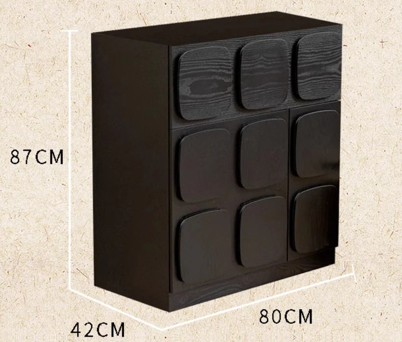 アッシュ材とパイン多層板のスタイリッシュキャビネット|モダンインテリアに最適な収納家具 hsysg-4985