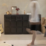 アッシュ材とパイン多層板のスタイリッシュキャビネット|モダンインテリアに最適な収納家具 hsysg-4985