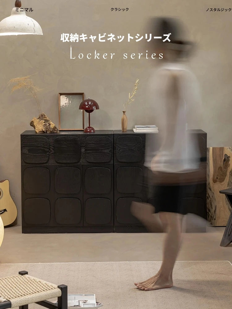 アッシュ材とパイン多層板のスタイリッシュキャビネット|モダンインテリアに最適な収納家具 hsysg-4985