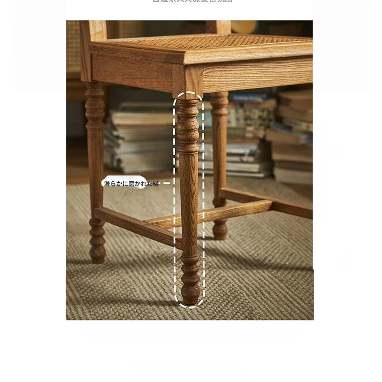 アッシュ材ラタン製のナチュラルデザインチェア|心地よい座り心地と上品な雰囲気を演出 hsysg-4986