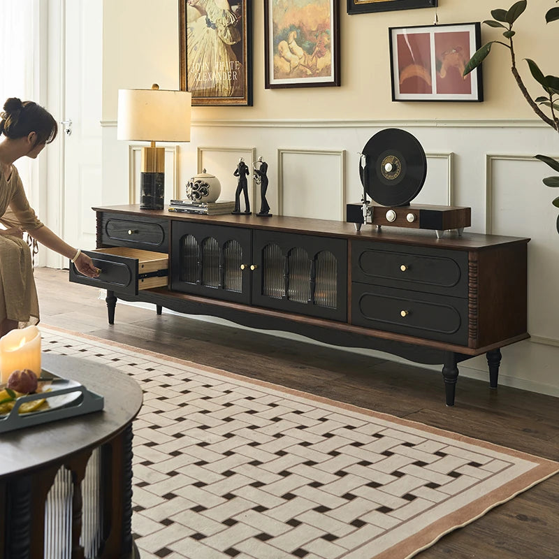 アッシュ材とガラスのシックなテレビ台 | モダンな収納とスタイリッシュなデザイン hsysg-4989